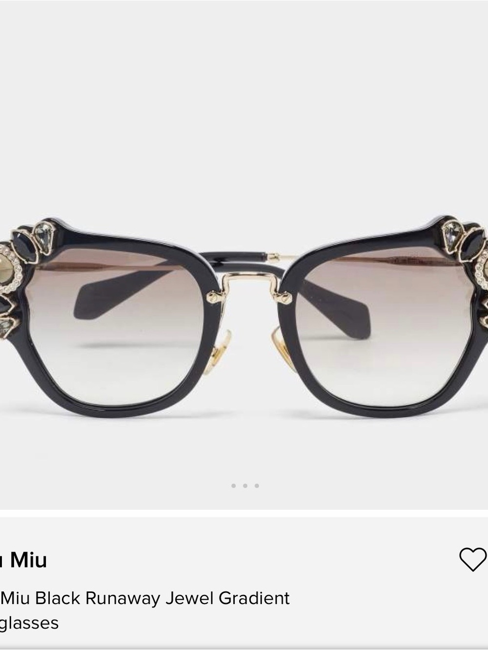 Miu Miu Black Runway Jewel Gradient sunglasses